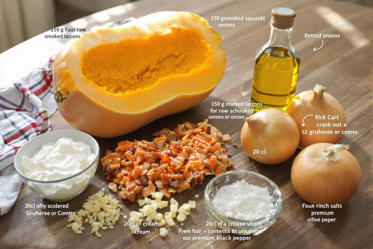 Ingrédients nécessaires pour le gratin