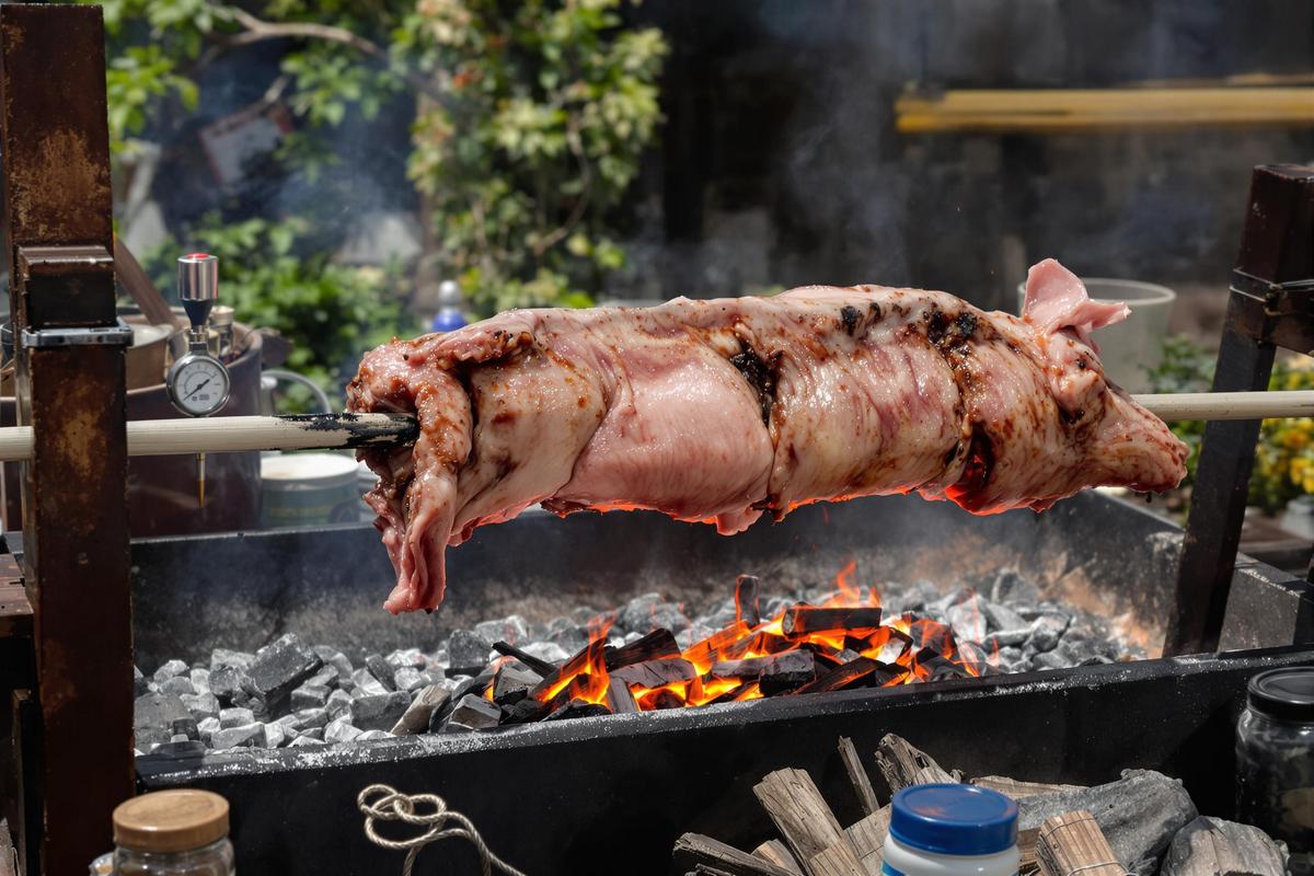 Comment préparer la cuisson d'un cochon de lait de 20 kg