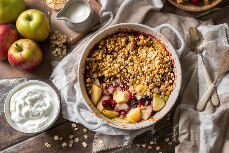 Crumble sans beurre avec yaourt : recette saine et gourmande