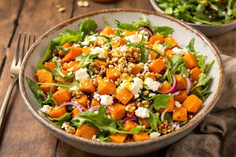 Cette salade tiède patate douce & feta va devenir votre nouvelle obsession !
