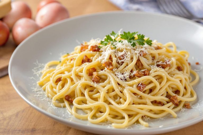 Linguine à la crème et lardons - recette facile