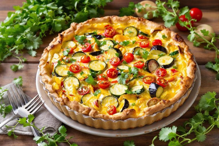 Recette quiche sans pâte aux légumes du soleil