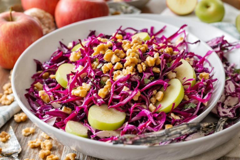Salade de chou rouge aux pommes et noix : un arc-en-ciel de saveurs dans votre assiette