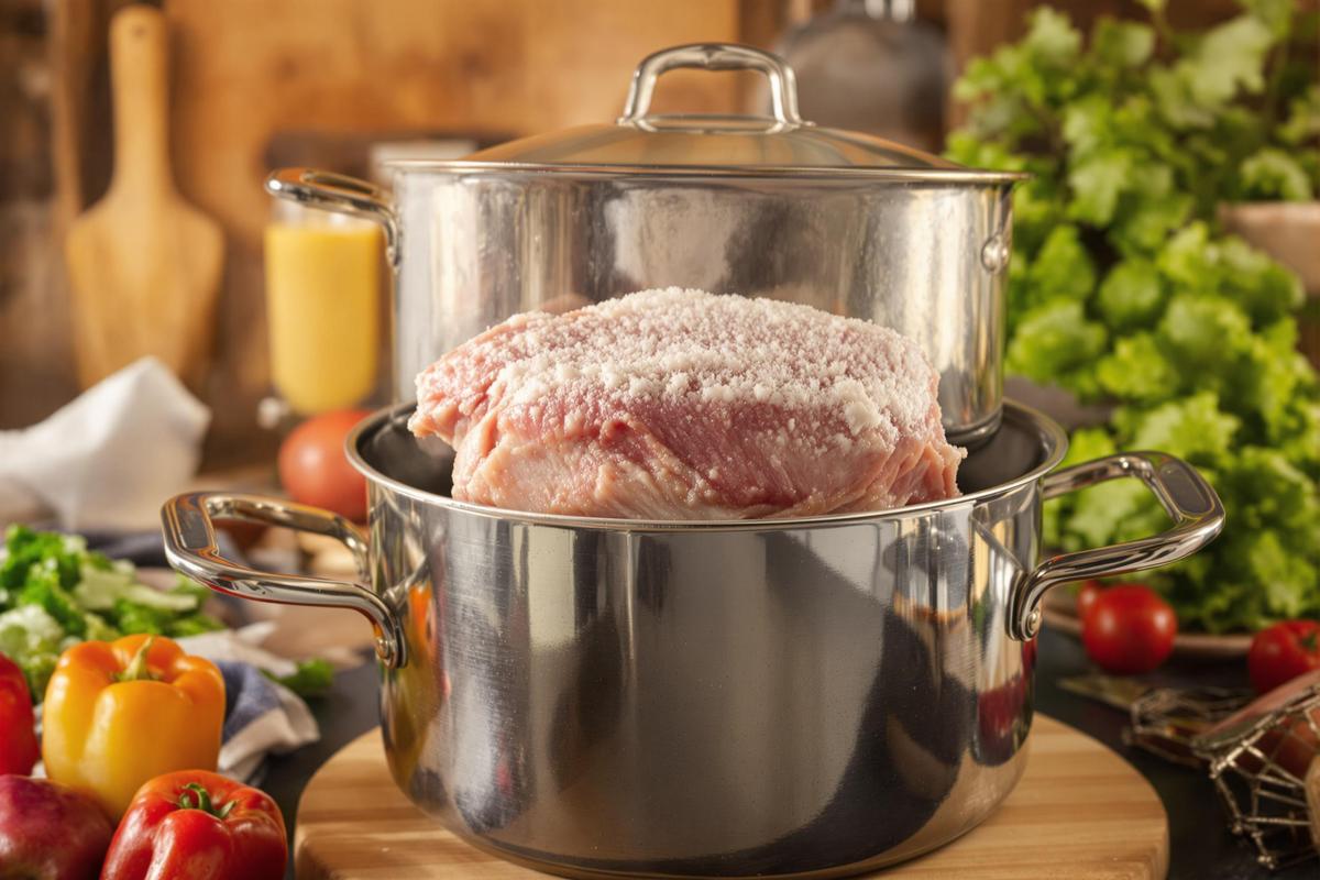 Connaissez-vous l'astuce des 2 marmites pour décongeler une viande en un éclair ?