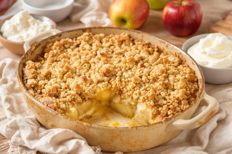 Envie d’un crumble aux pommes plus léger ? Testez cette version sans beurre